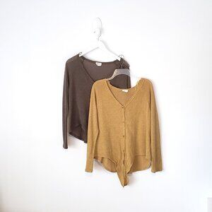 Sienna Sky Tie Front Tops Two for One